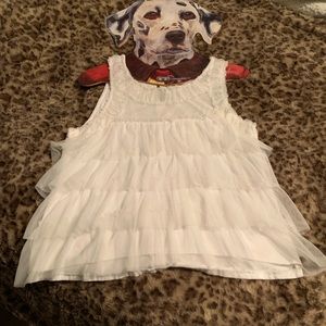 Flirty white sleeveless top with tulle